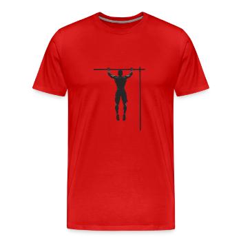 Training & Muskelaufbau: Schickes Geschenk - Männer Premium Bio T-Shirt - Rot - Vorne - Damien (186cm)