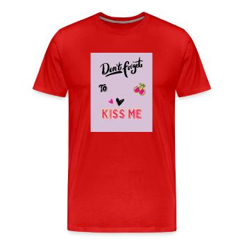 Kiss Me Cute TASCHE - Männer Premium Bio T-Shirt - Rot - Vorne - Damien (186cm)