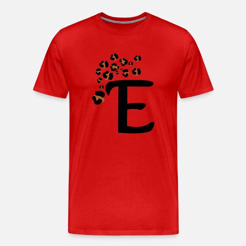 Buchstaben e Leopardenmuster - Männer Premium Bio T-Shirt - Rot