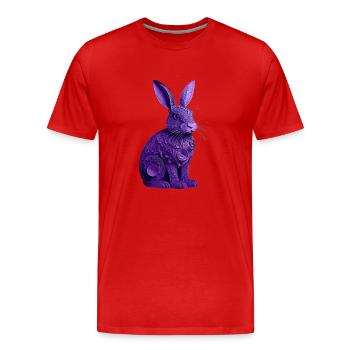 Lapin violet - T-shirt bio Premium Homme - rouge - Devant - Damien (186cm)