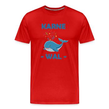 Karne Whale - Men's Premium Organic T-Shirt - red - Front - Damien (186cm)