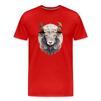 Sternzeichen Stier - Männer Premium Bio T-Shirt - Rot - Vorne - Damien (186cm)
