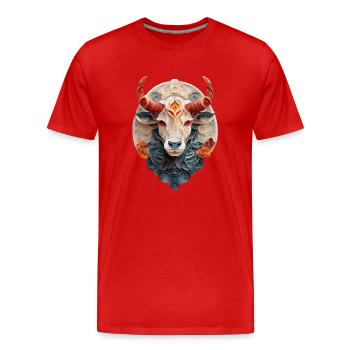 Sternzeichen Stier - Männer Premium Bio T-Shirt - Rot - Vorne - Damien (186cm)