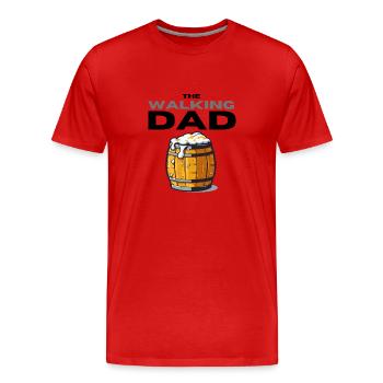 Walking Dad - Men's Premium Organic T-Shirt - red - Front - Damien (186cm)