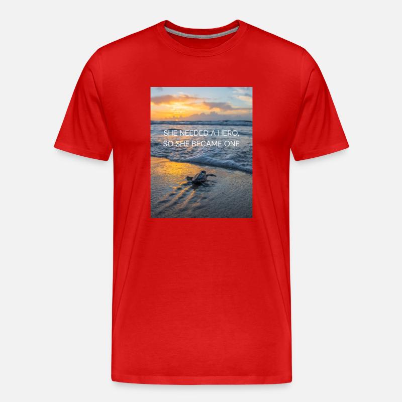 She needed a hero - Männer Premium Bio T-Shirt - Rot