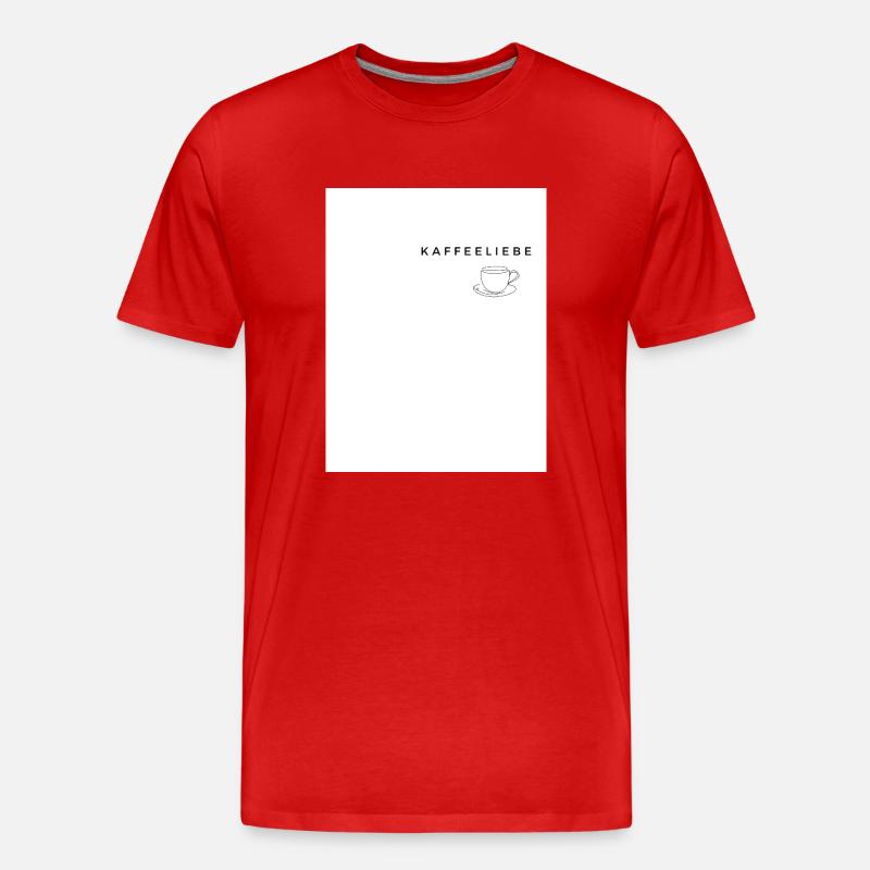 Kaffeeliebe - Männer Premium Bio T-Shirt - Rot