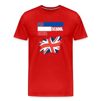 OLD SCHOOL BIKER UK - Männer Premium Bio T-Shirt - Rot - Vorne - Damien (186cm)
