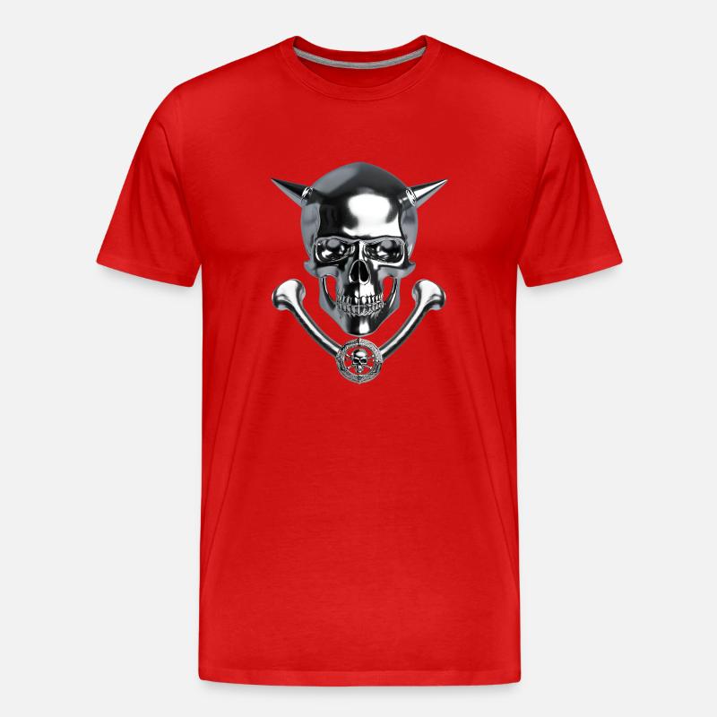 The Devil Scull - Männer Premium Bio T-Shirt - Rot