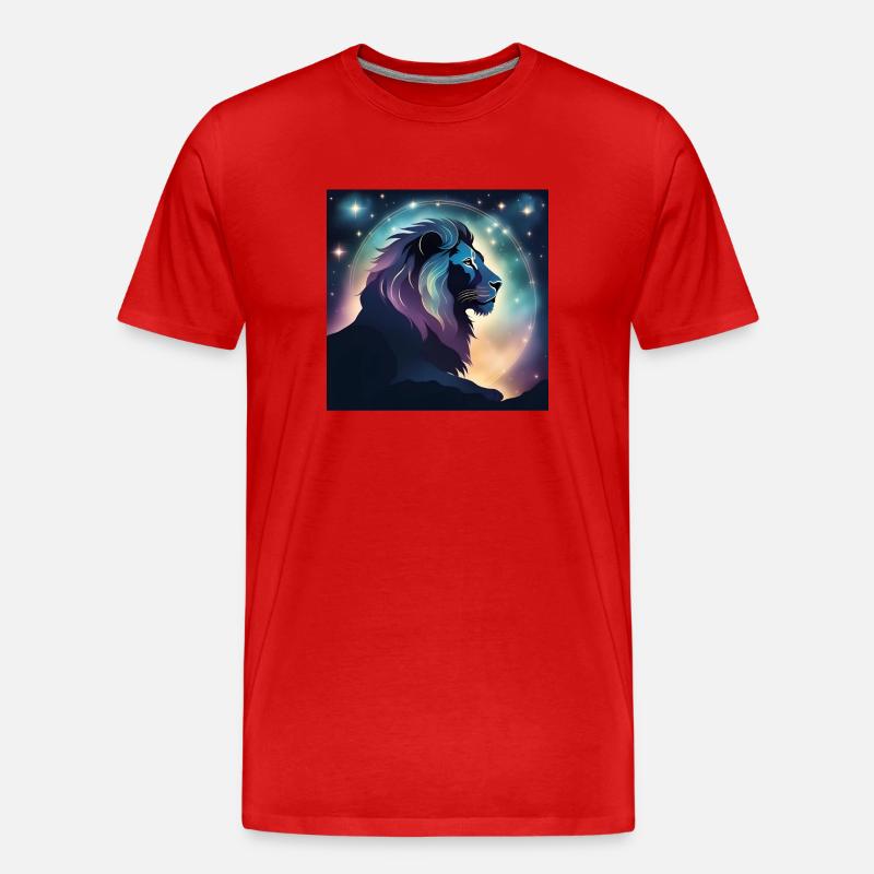 Leo Löwe Sternzeichen Geschenk - Männer Premium Bio T-Shirt - Rot