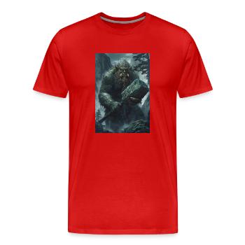 Riese Norwegen Mythologie Geschenk - Männer Premium Bio T-Shirt - Rot - Vorne - Damien (186cm)