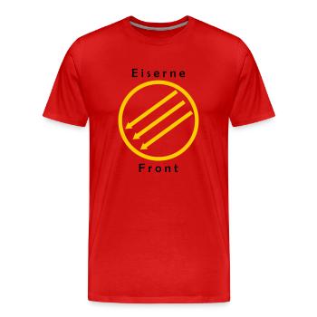 Front d’Eiserne - Drei Pfeile - T-shirt bio Premium Homme - rouge - Devant - Damien (186cm)