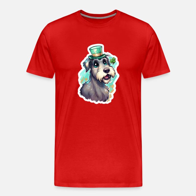 St. Patrick's Day Hund Geschenk - Männer Premium Bio T-Shirt - Rot