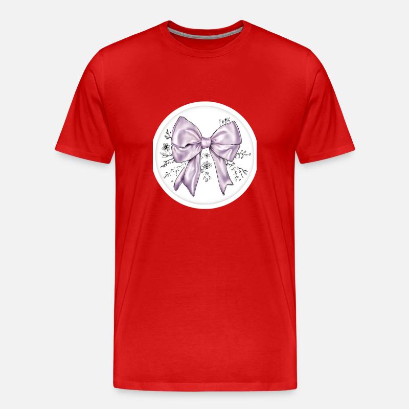 Schleife Seide Satin Geschenk - Männer Premium Bio T-Shirt - Rot