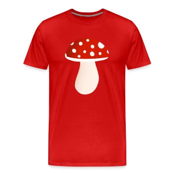 Champignon amanite tue-mouches - T-shirt bio Premium Homme - rouge - Devant - Damien (186cm)