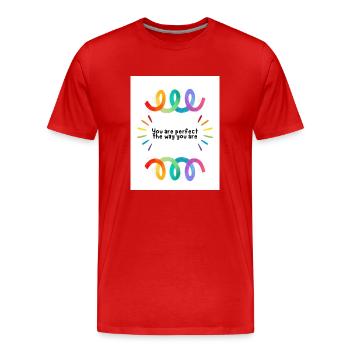 Fier - T-shirt bio Premium Homme - rouge - Devant - Damien (186cm)