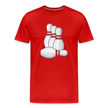 Bowling Strike Bowlingteam Pins - Männer Premium Bio T-Shirt - Rot - Vorne - Damien (186cm)