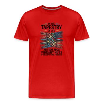 La tapisserie de la vie – des fils tissés de force. - T-shirt bio Premium Homme - rouge - Devant - Damien (186cm)