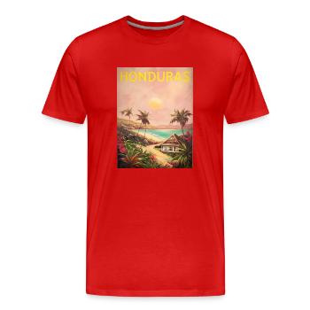 Honduras Pride Origin Gift - Men's Premium Organic T-Shirt - red - Front - Damien (186cm)