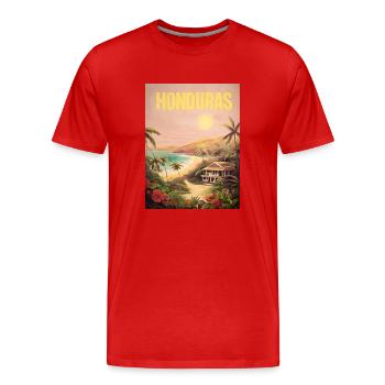 Cadeau de plage de la fierté du Honduras - T-shirt bio Premium Homme - rouge - Devant - Damien (186cm)