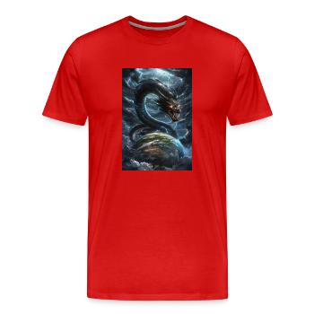Basilisk Mythologie Mythos Geschenk - Männer Premium Bio T-Shirt - Rot - Vorne - Damien (186cm)
