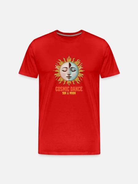 Cosmic Dance Spirituality Gift - Men's Premium Organic T-Shirt - red