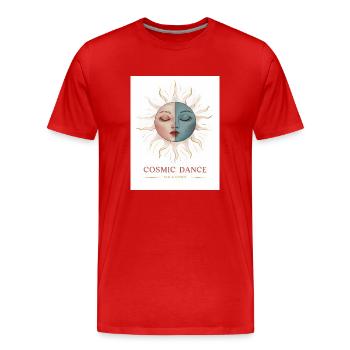 Cosmic Dance Spirituell Geschenk - Männer Premium Bio T-Shirt - Rot - Vorne - Damien (186cm)