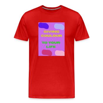 giving colour to your life - T-shirt bio Premium Homme - rouge - Devant - Damien (186cm)