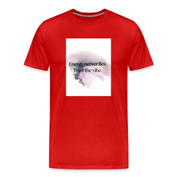True Vibes - Männer Premium Bio T-Shirt - Rot - Vorne - Damien (186cm)