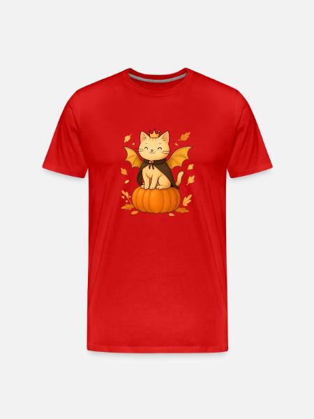 Halloween Cat Costume Gift - Men's Premium Organic T-Shirt - red