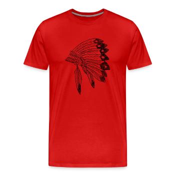 indian indianer american tent zelt teepee tomahawk - Männer Premium Bio T-Shirt - Rot - Vorne - Damien (186cm)