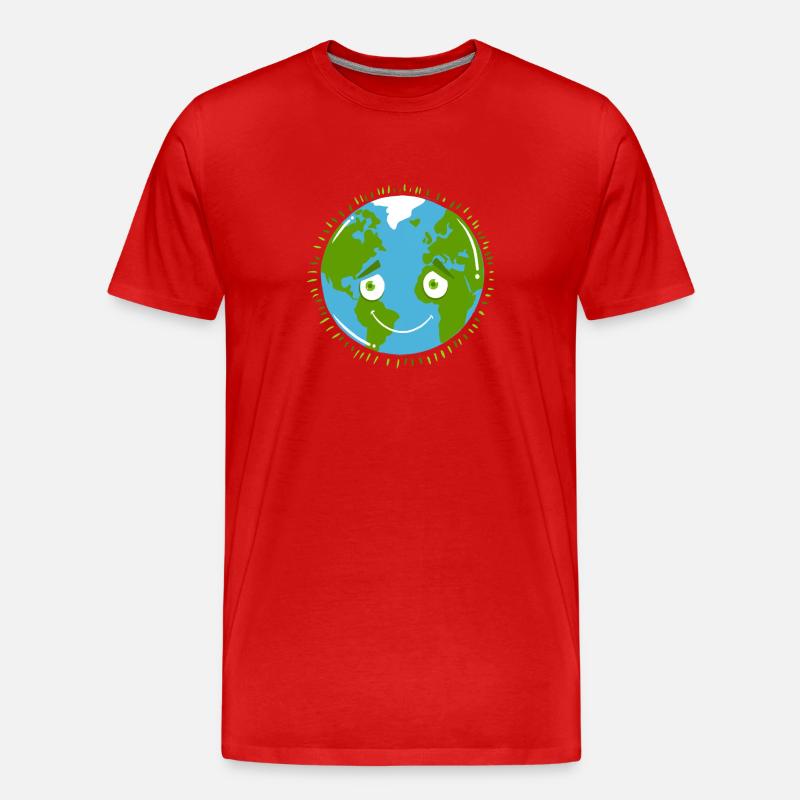 Schüchterner Planet ERDE - Männer Premium Bio T-Shirt - Rot