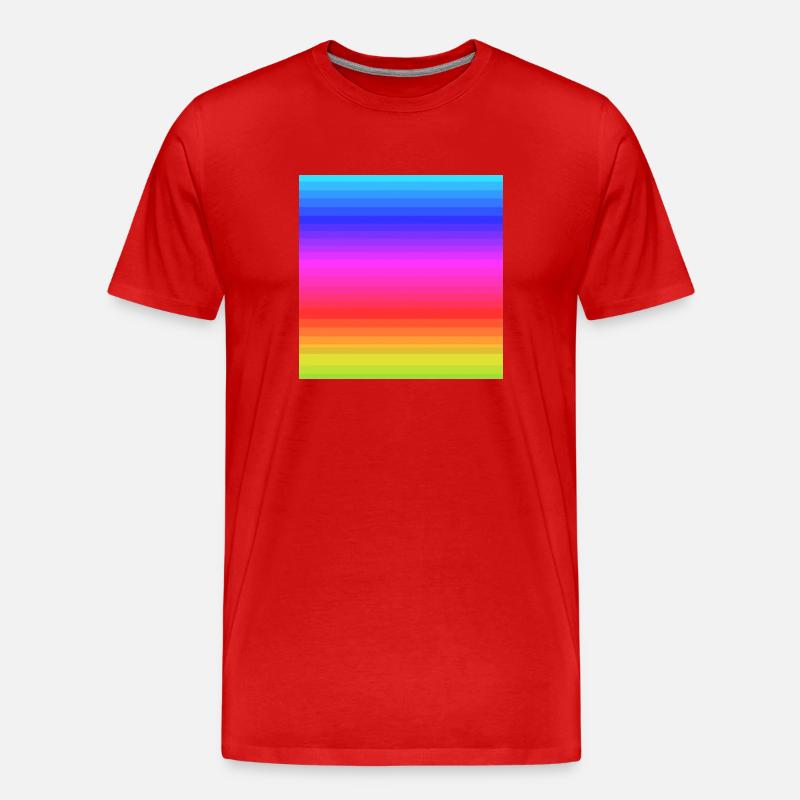 Fond de rayures arc-en-ciel - T-shirt bio Premium Homme - rouge