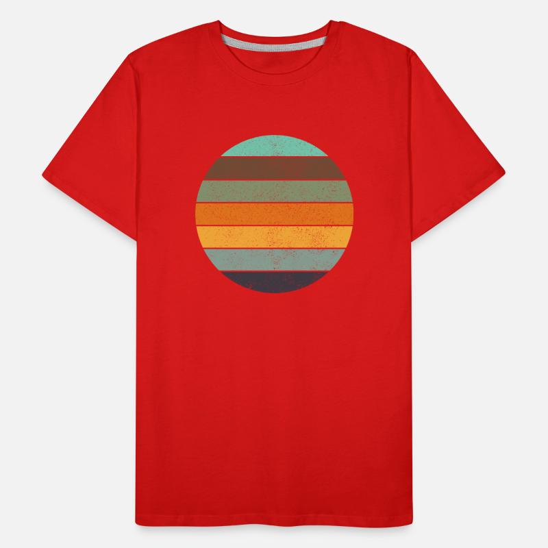 Retro Regenbogen Sunset Blau Männer Premium Bio T-Shirt