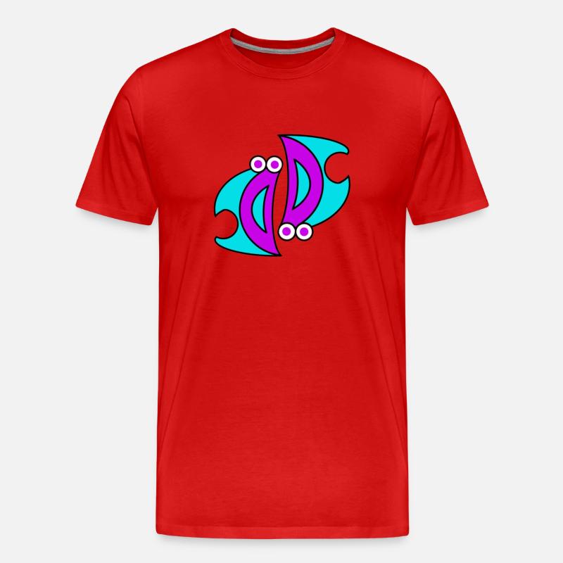 Doppel D.F. - Männer Premium Bio T-Shirt - Rot