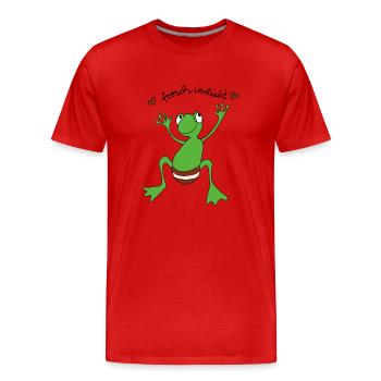 Frosch Verliebt - Männer Premium Bio T-Shirt - Rot - Vorne - Damien (186cm)