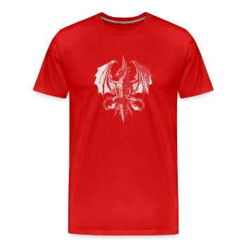 Dragon Drache Biker Metal - Männer Premium Bio T-Shirt - Rot - Vorne - Damien (186cm)