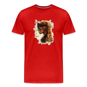 Freya Shield Maiden Viking Viking Viking Edda - Men's Premium Organic T-Shirt - red - Front - Damien (186cm)