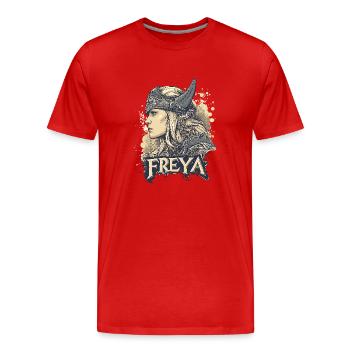 Freya Shield Maiden Vikings Viking Viking Odin - Men's Premium Organic T-Shirt - red - Front - Damien (186cm)