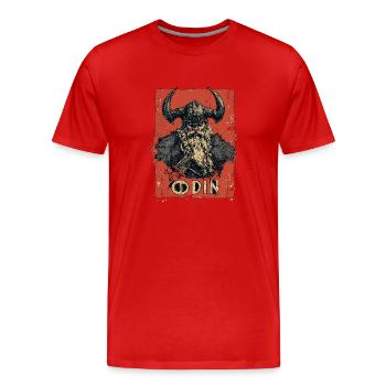 Odin Viking Vikings Wikinger Gott God Edda - Men's Premium Organic T-Shirt - red - Front - Damien (186cm)