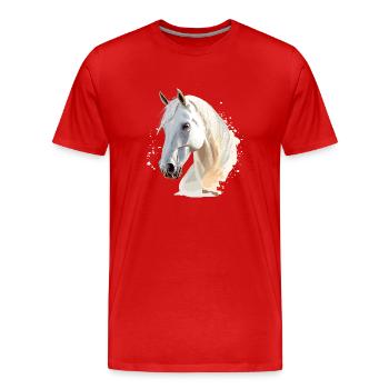 Pferd Pferde Reiten Reiter Reiterin Wildpferd - Männer Premium Bio T-Shirt - Rot - Vorne - Damien (186cm)