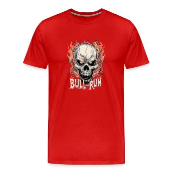 Bitcoin Crypto Cryptos Bullrun Coin - Männer Premium Bio T-Shirt - Rot - Vorne - Damien (186cm)