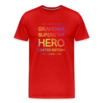 Meilleure expression d’héroïne de mamie - T-shirt bio Premium Homme - rouge - Devant - Damien (186cm)