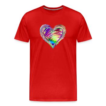 Cœur artistique pour l’amour 1 - T-shirt bio Premium Homme - rouge - Devant - Damien (186cm)