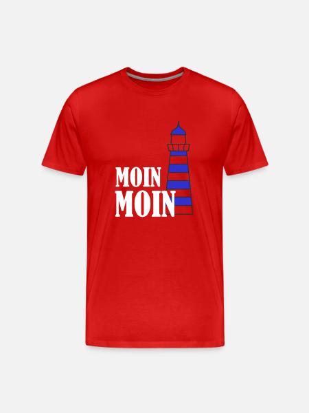 Leuchturm moin - Männer Premium Bio T-Shirt - Rot