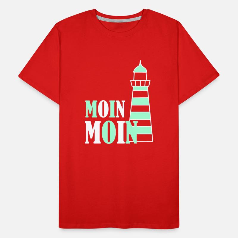 Leuchturm moin türkis Männer Premium Bio T-Shirt