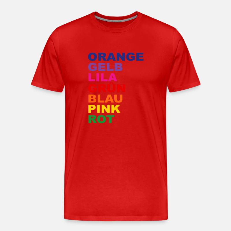 Regenbogen T-Shirt - Männer Premium Bio T-Shirt - Rot