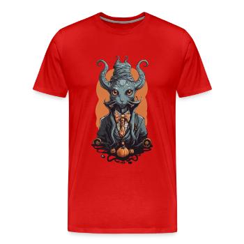 Halloween Magicien Monstre Créature Magique - T-shirt bio Premium Homme - rouge - Devant - Damien (186cm)