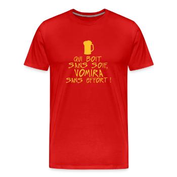 boit sans soif vomira effort citation - T-shirt bio Premium Homme - rouge - Devant - Damien (186cm)