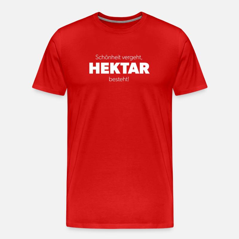Hektar Eigentum Landwirtschaft - Spruch - Männer Premium Bio T-Shirt - Rot