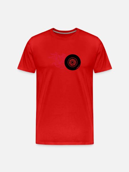 tire wheel wheel flame fire1 - Men's Premium Organic T-Shirt - red